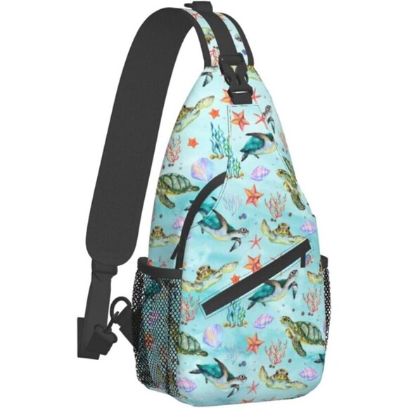 Women\'s Goth Sling Backpack Crossbody Shoulder Bag Travel Hiking Daypack Turtle main image 7